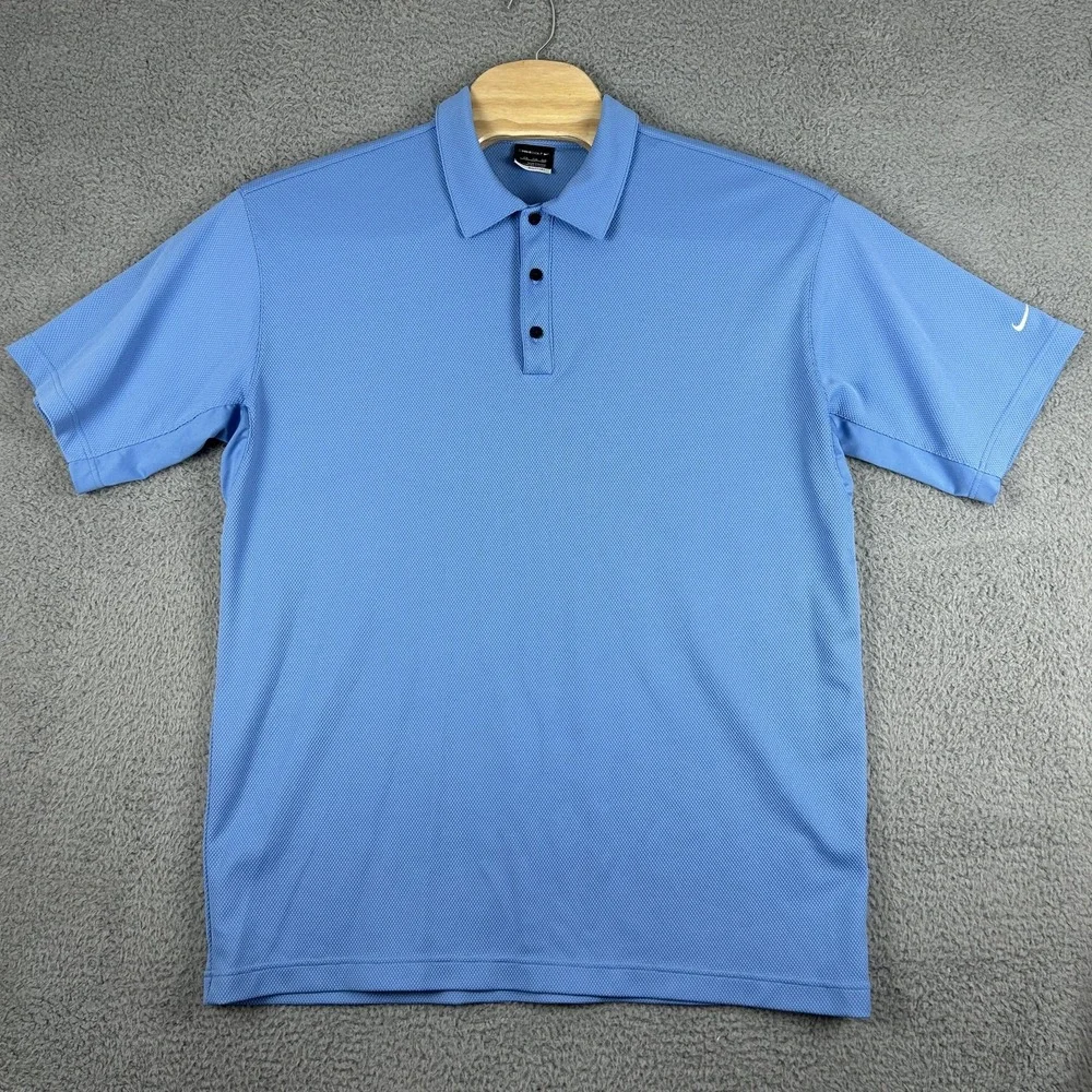 Nike Golf Polo Shirt‎ Mens XXL Blue Fit Dry Performance Athletic Swoosh Logo